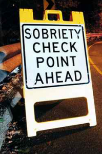 sobriety check notice on road